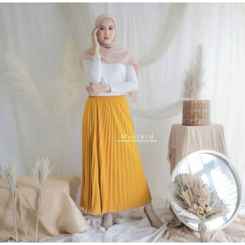 Rok Plisket Premium Dewasa Tebal Bahan Hyget Premium