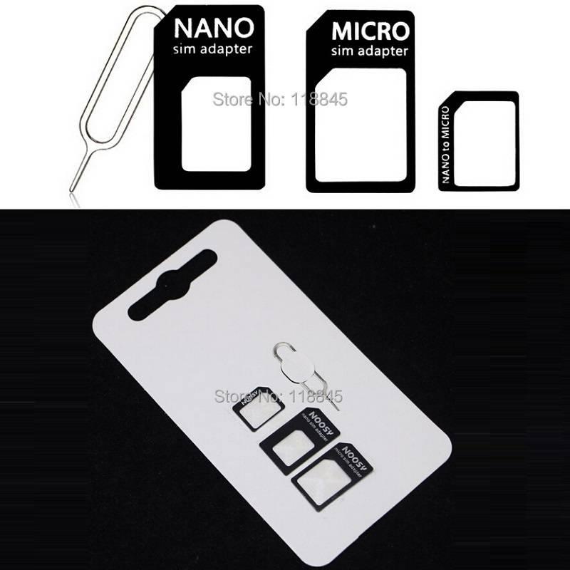 1 Pc Adaptor Konverter Sim Card Nano 4in1 Dengan Pin Baja Untuk Iphone Tablet