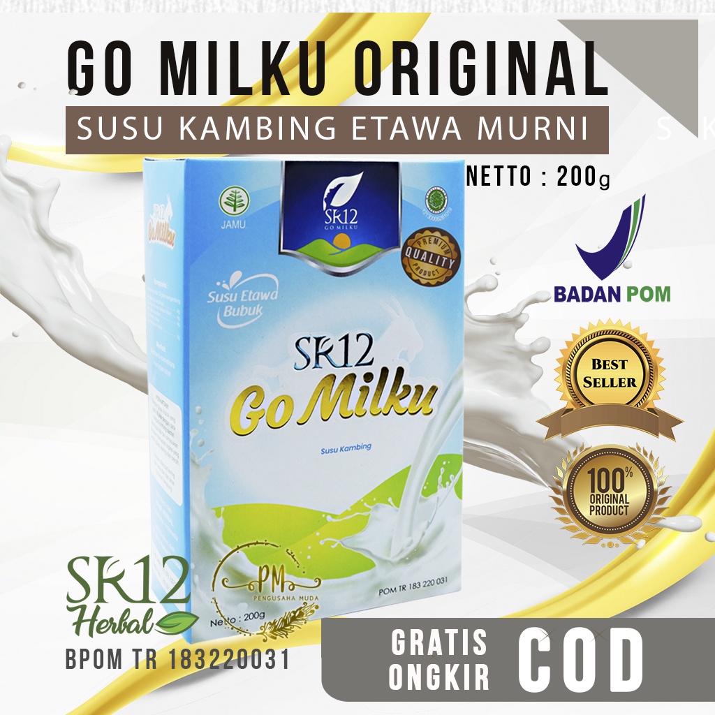 

SR12 HERBAL / GO MILKU SR12 / SUSU KAMBING ETAWA / PLUS MADU / SUSU HERBAL KESEHATAN