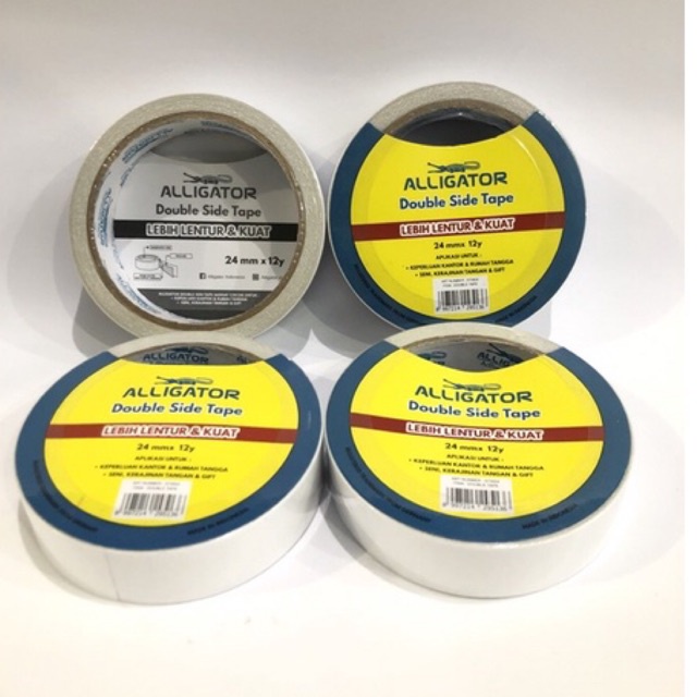 

Double Side Tape Alligator ukuran 24mm X 12y / Double Tape Alligator ukuran 24mm X 12y