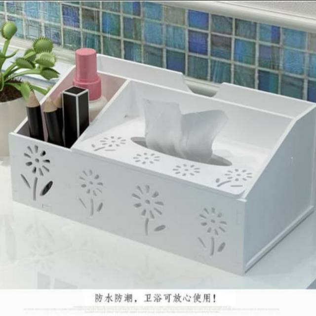 Rak  kosmetik 3 in 1 kotak tisu dan buku majalah