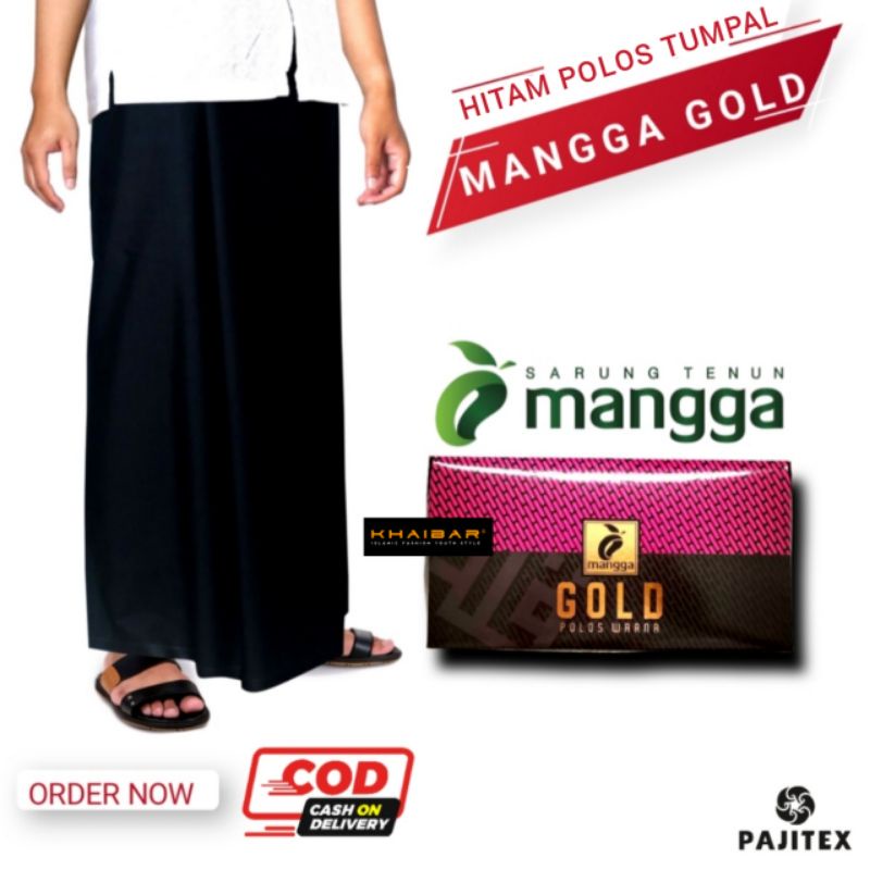 sarung tenun mangga gold / sarung mangga polos hitam