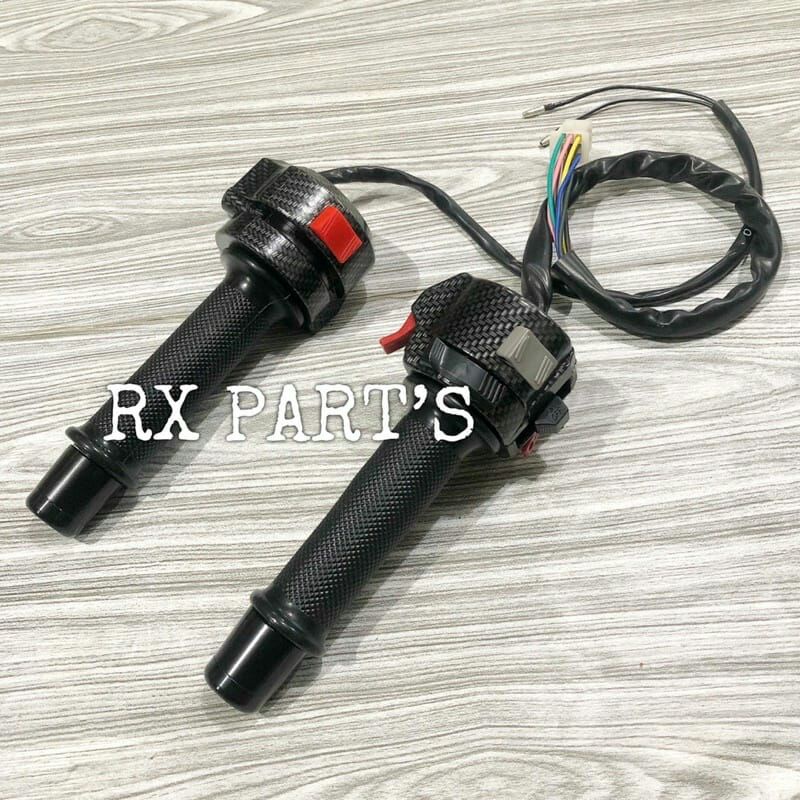 SATU SET SAKLAR KANAN KIRI CARBON / CARBON YAMAHA RX KING / RX KING NEW - VIXION OLD / LAMA - SCORPI