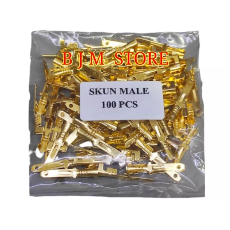 Skun Gepeng Cowok kecil - Male Kecil / Socket Motor / Skun Motor( isi 100 pcs)