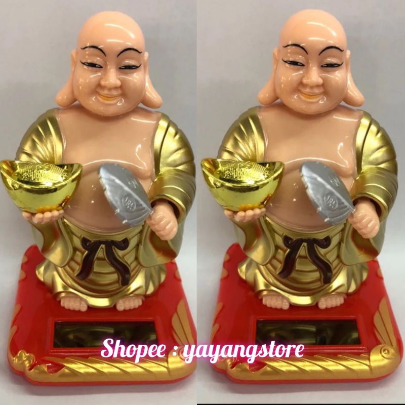 Pajangan / Hiasan / Patung Solar Buddha Emas/ Uang / Rezeki