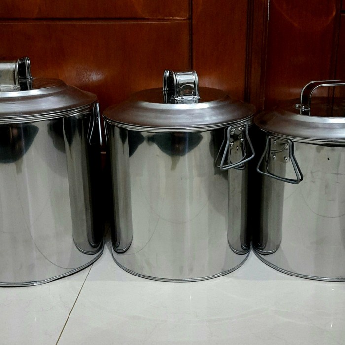 NEW Panci stenlis rebus 50 ltr/Panci Soto lebar 40 cm/Dandang bubur