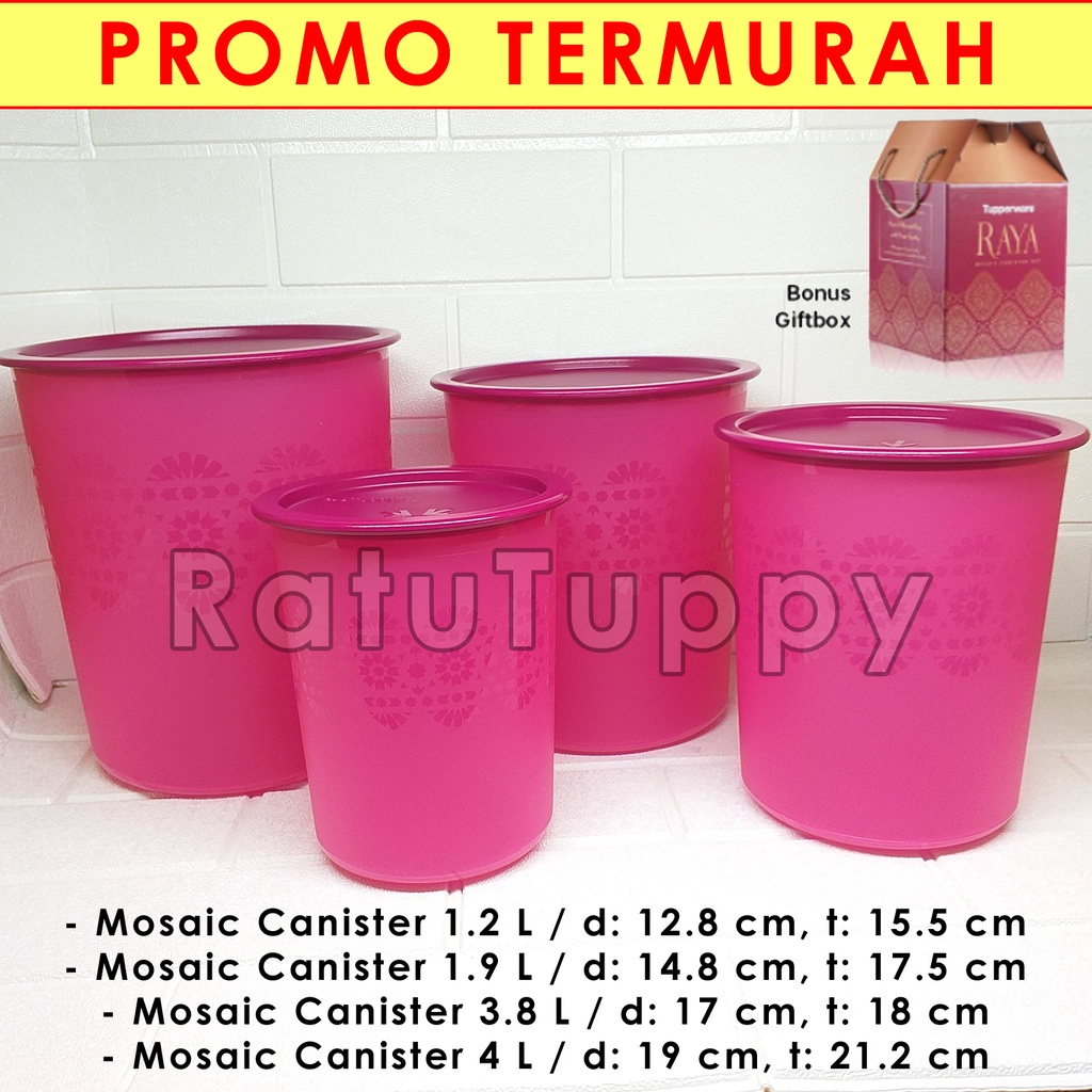 TERMURAH Raya Mosaic Canister Set (4) Toples Tupperware