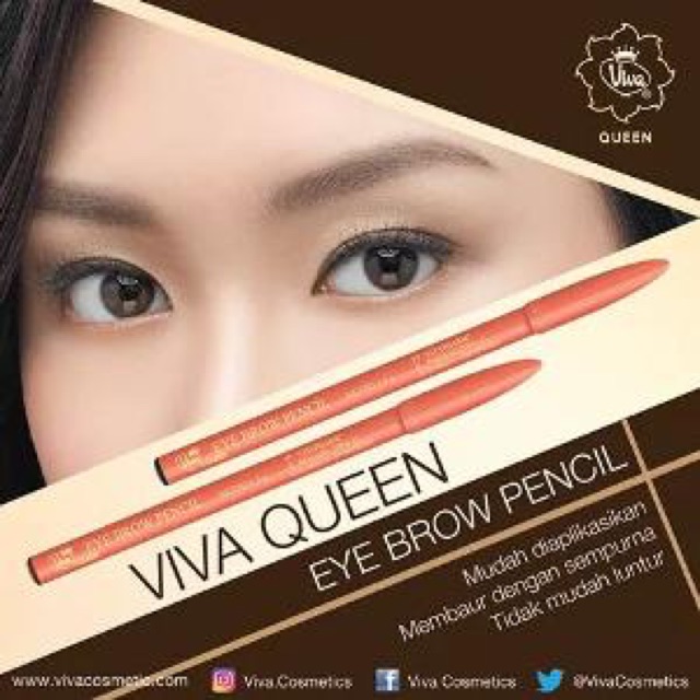 Viva Queen Eyebrow Pencil Dark Brown &amp; Brown FREE RAUTAN LIMITED EDITION