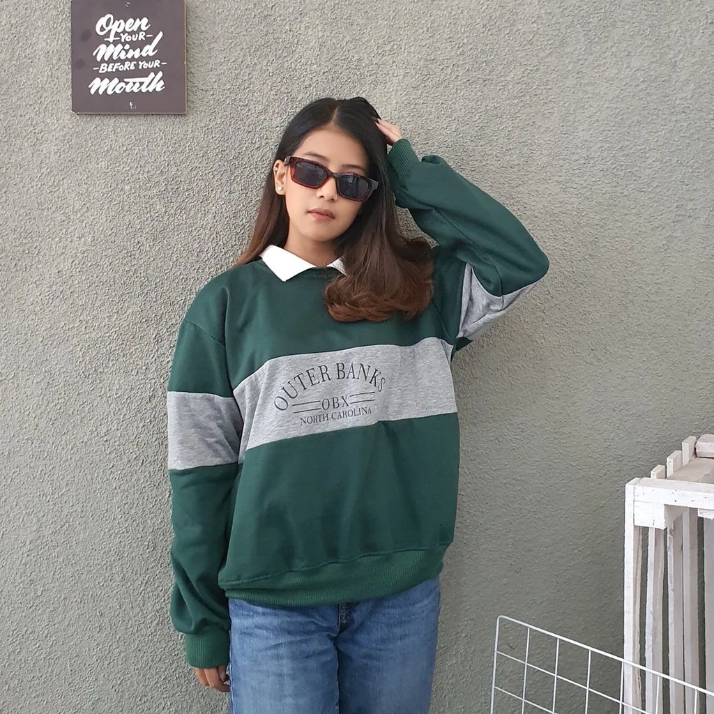 OUTER BANKS COLAR Sweater Crewneck Oblong Oversize-Unisex Sweater Terbaru Fashion Terkini Korean Style