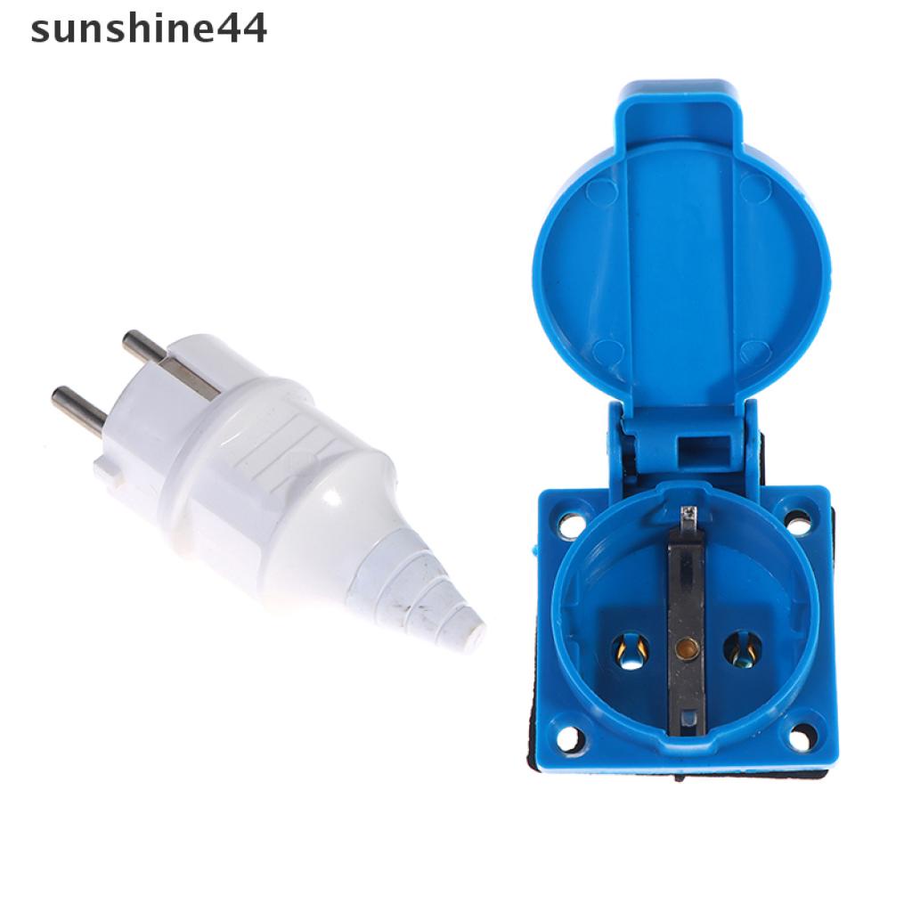 Sunshine socket Plug EU Bahan Tembaga Anti Air Untuk Industri