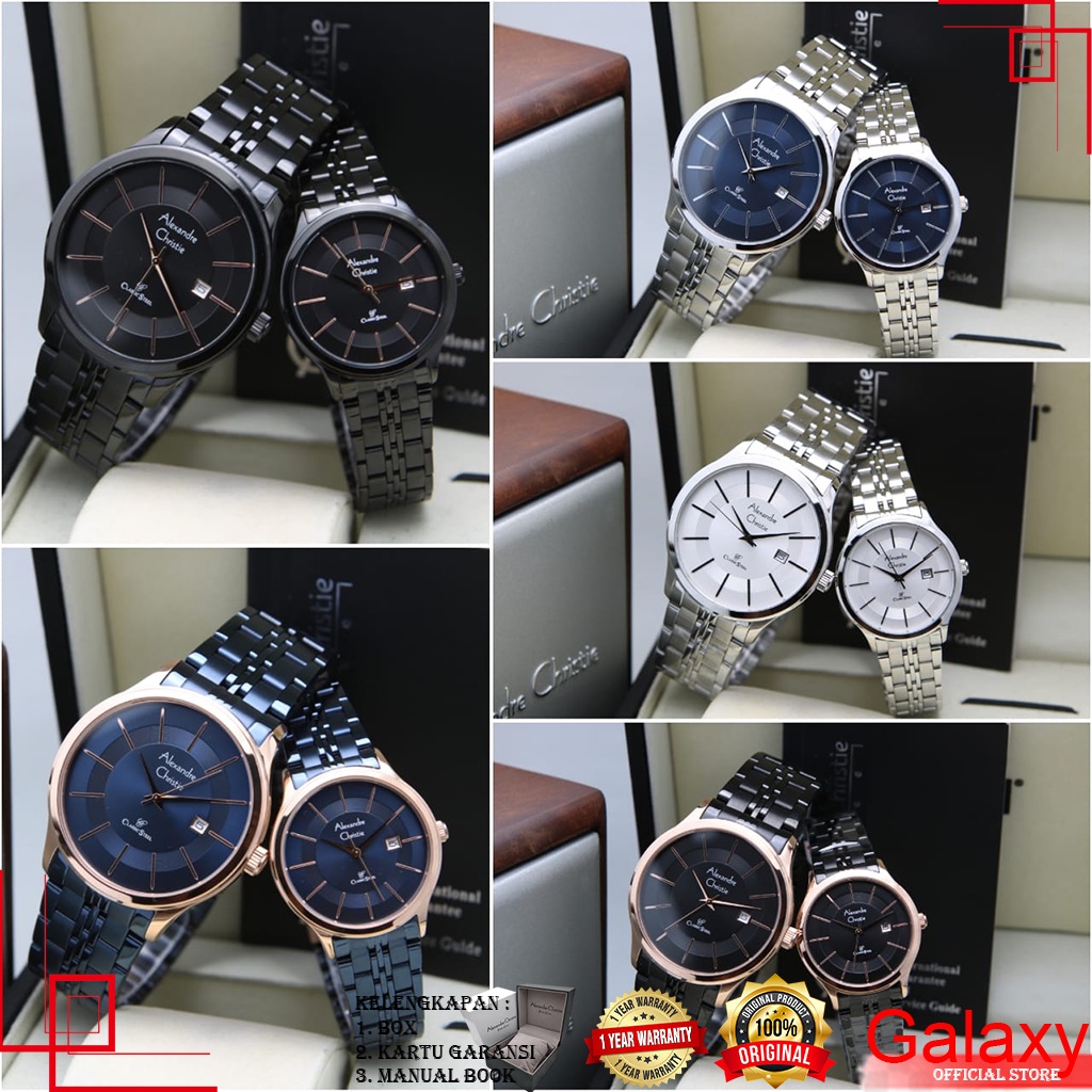 ALEXANDRE CHRISTIE COUPLE  ORIGINAL JAM TANGAN ALEXANDRE CHRISTIE COUPLE  JAM ALEXANDER CHRISTIE AC 
