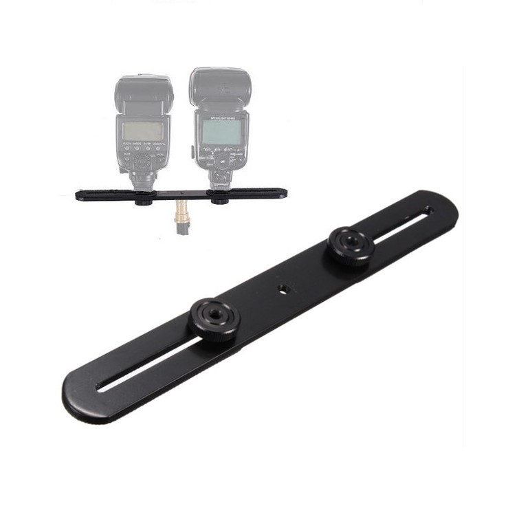 Universal Dual Flash Bracket Mount Holder for Tripod Stand DSLR Kamera