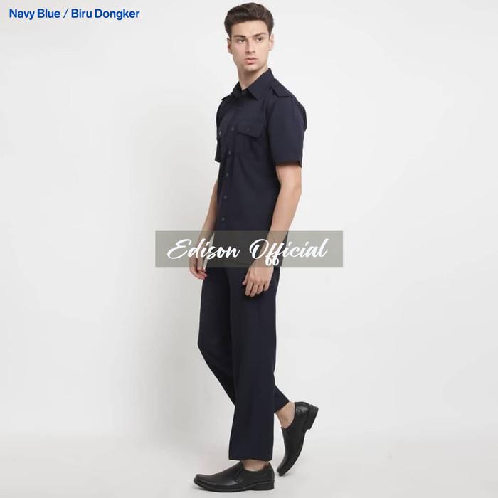 Seragam Seragam Pdh Navy Biru Dongker Pria Lengan Pendek Pns Guru Driver