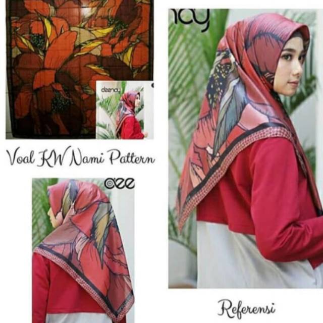 Voal KW/kerudung segiempat/kerudung motif/hijab bermotif/Voal motif/deenay kw/voal reflika