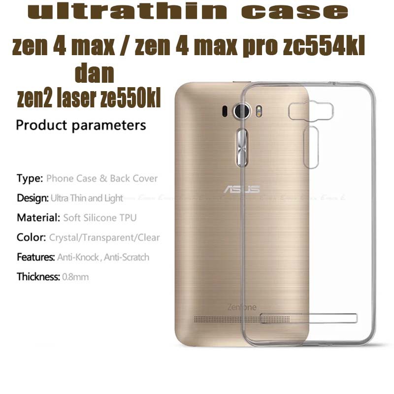WARNA ACAK Ultrathin Asus Zenfone 4 Max Pro ZC554KL / ZENFONE 2 LASER ZE500KL Silikon Softcase