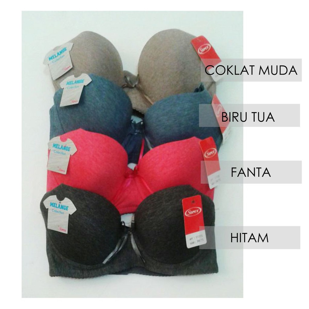 BRA / BH SOREX 11105 BASIC Busa Kawat Polos 3/4 cup Size 34 36 38 40  Wanita BK kait 3 harian daily