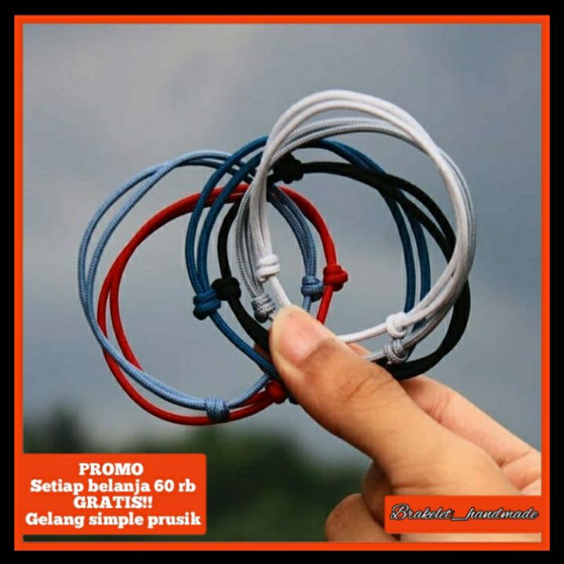 Gelang tangan pria / gelang simpel prusik / gelang gunung / bangle / gelang prusik / gelang kecil / 