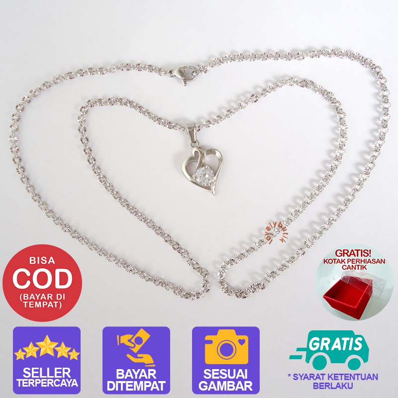 Lovelybutik kalung Titanium Anti Karat 4smar4 Kalung Wanita Titanium Model Terbaru Cw