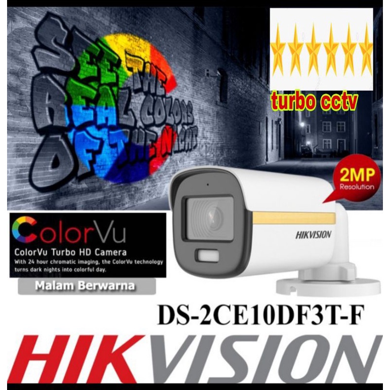 DS-2CE10DF3T-F Hikvision ColorVu 2MP Kamera CCTV Outdoor Warna 24 Jam