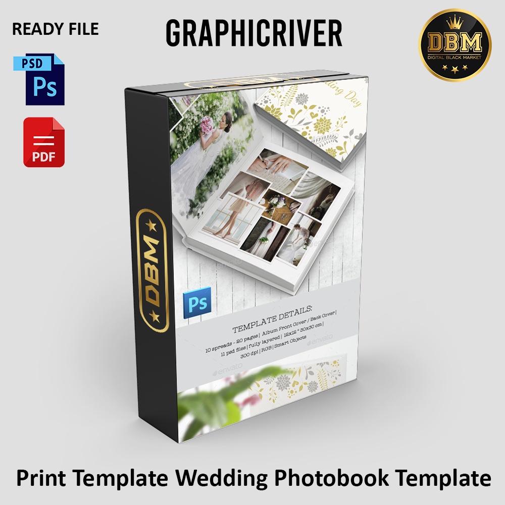 Print Template Wedding Photobook Template - Photoshop