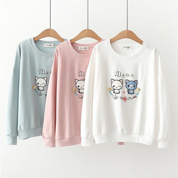 SWEATER WANITA CAT FLORAL / SWEATER WANITA TEBAL