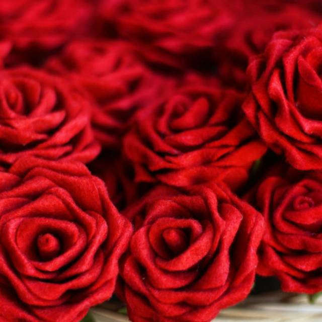 Aplikasi bunga mawar Flanel ukuran 4-5cm