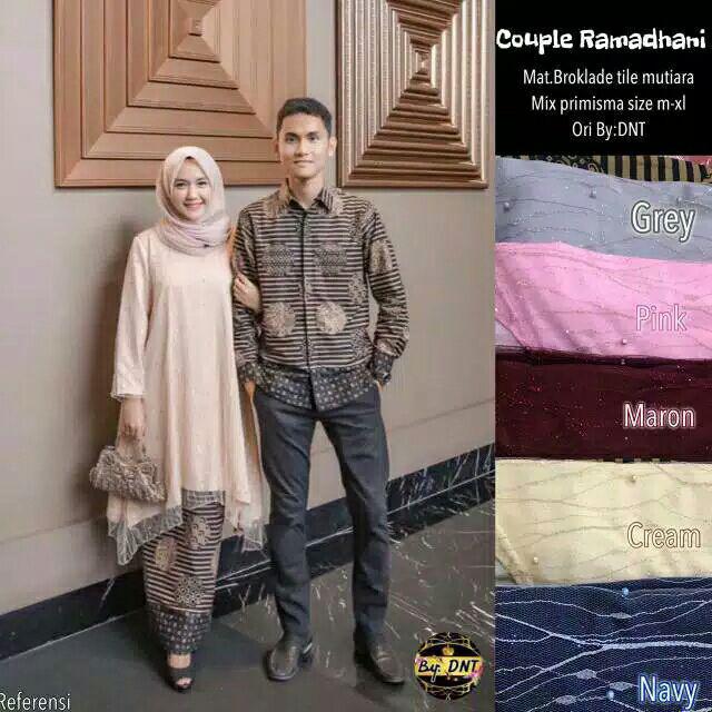 Couple Batik Shofia Brokat Tile Mutiara