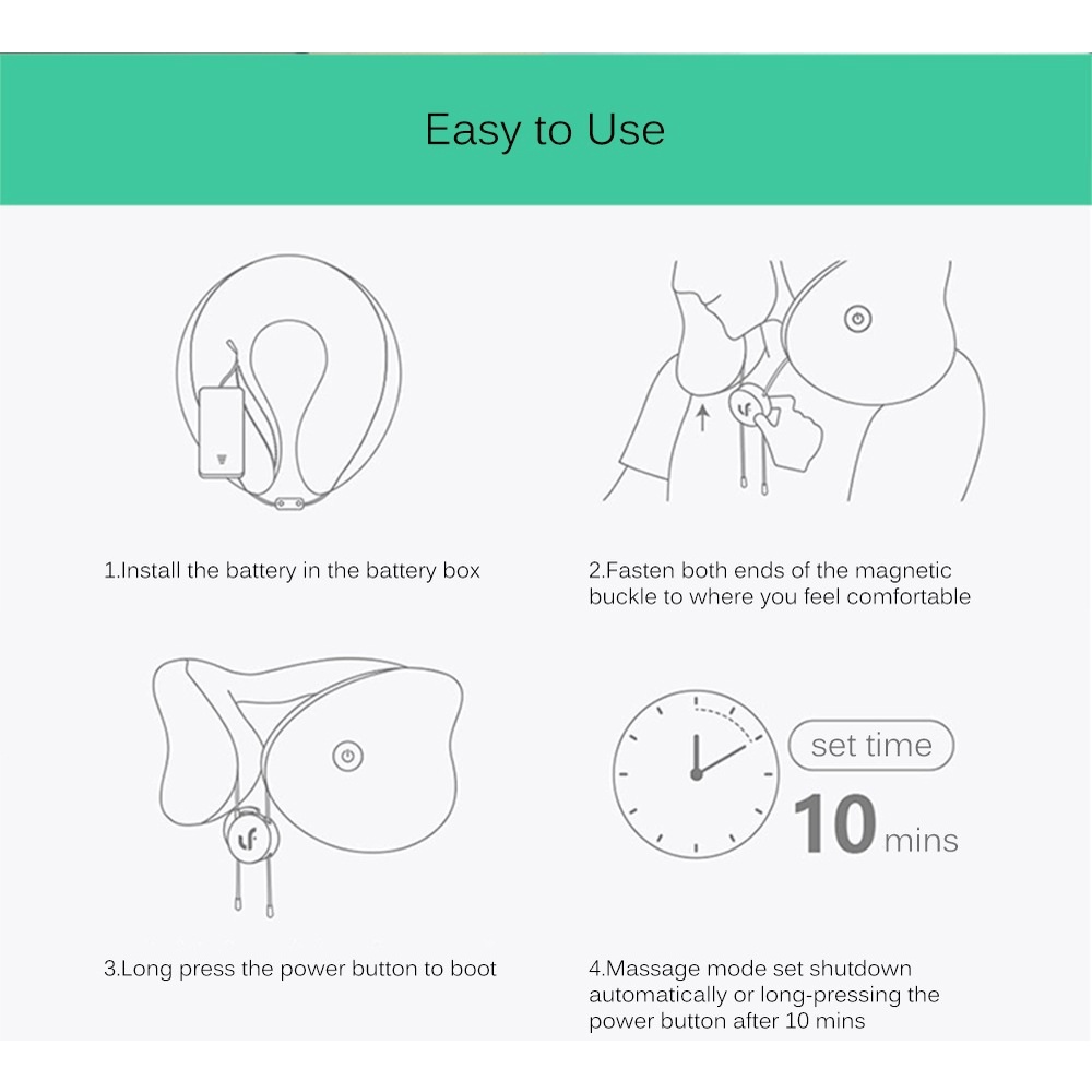 LEFAN LF Bantal Pijat Leher U-shaped Travelling Massage Neck Pillow