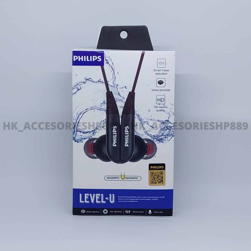 Headset Philips LEVEL-U AT-145 MAGNETIC Earphone Super Bass Stereo