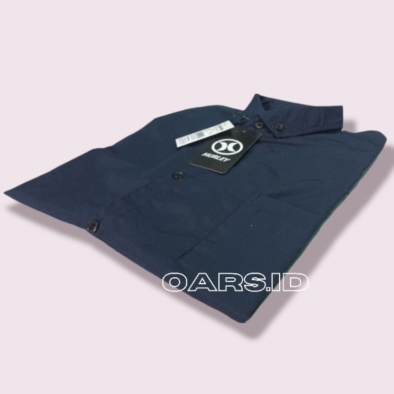 kemeja polos pria navy biru tua navi darkblue Nevi lengan panjang dan pendek slimfit jumbo 3XL