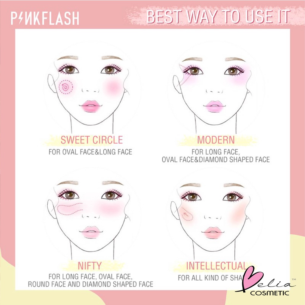 ❤ BELIA ❤ PINKFLASH Soft Pigment Blush | Blush On | Pink Flash (✔BPOM) PF-F01
