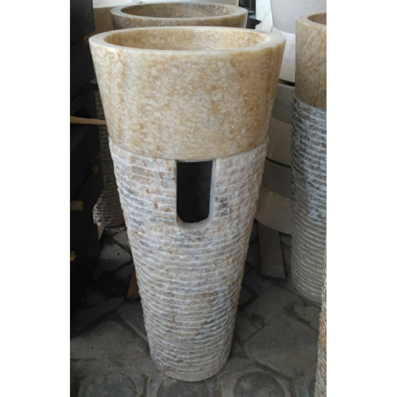 Set Wastafel Pedestal Batu Onyx