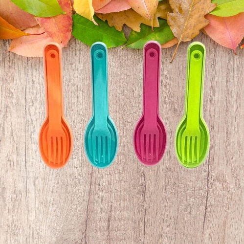 Sendok Garpu Plastik Set Portable Souvenir Peralatan Makan Sendok Set Bento