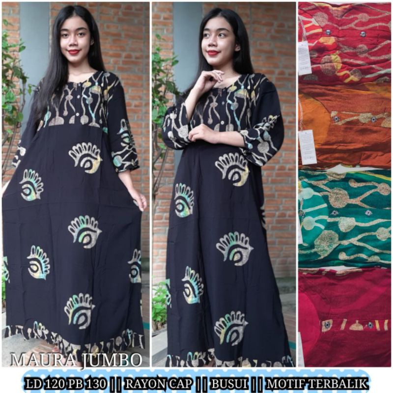 DASTER Maura jumbo busui ld 130 gugo kancing depan Batik cap pekalongan-Serut C