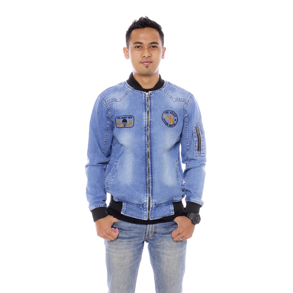 JAKET JEANS BORDIR THE BERY ORIGINAL/ JAKET BOMBER JEANS