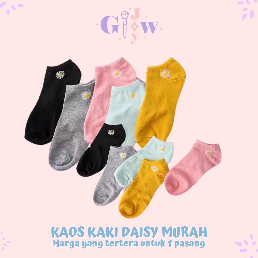 A282-A286 DAISY KAOS KAKI semata kaki kaus mata cewek cowok cewe cowo perempuan laki laki anak remaja orang tua warna pastel pink abu abu merah muda hitam orange black white putih blue murah termurah viral