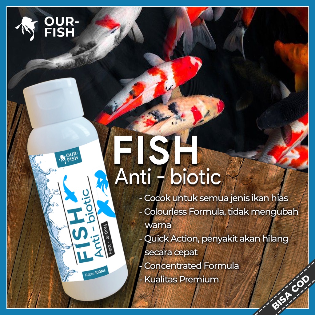 OURFISH - Obat Antibiotik Ikan Hias Fast Acting Formula Anti Bakteri Parasit Koi Goldfish Channa Koukka