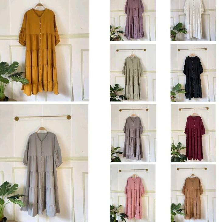 MIDI DRESS MUTIARA CRINCLE / MIDI DRESS CRINCLE AIRFLOW / MIDI DRESS JAMUR / MIDI DRESS CRINCLE / MI