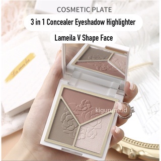 LAMEILA 3 in 1 Cosmetic Plate Eyeshadow Highlighter Concealer Corrector Waterproof LA114