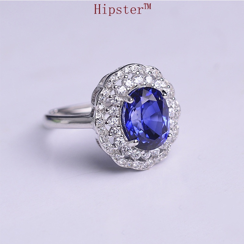 Hot Sale New Best-Selling Fashion Natural Sapphire Full Diamond Jewelry Two-Piece Set