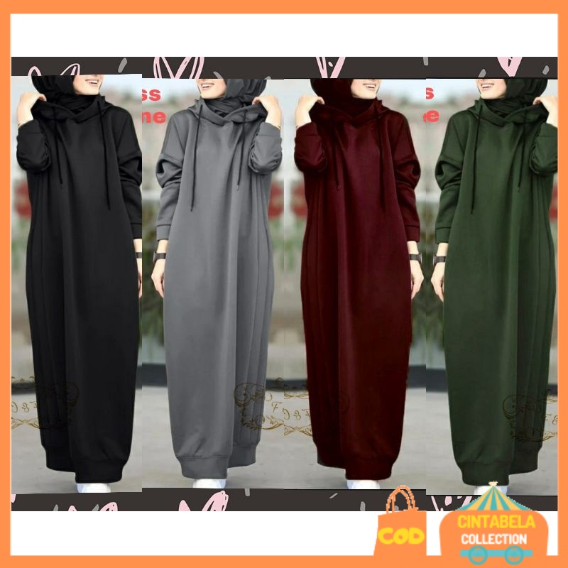BAJU WANITA MUSLIM HODDIE HUDI PANJANG MUSLIM WANITA  PAKAIN CASUAL MUSLIMAH  BAJU POLOS WANITA