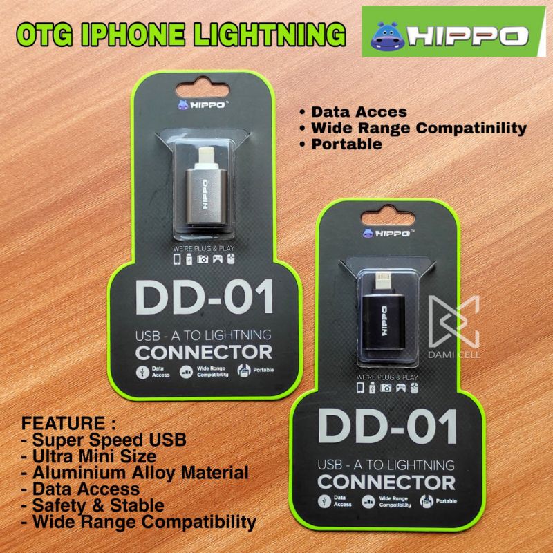 HIPPO OTG CONNECTOR USB-A TO LIGHTNING ORIGINAL GARANSI 1 TAHUN