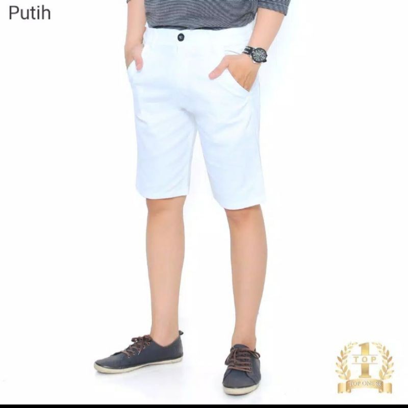 Celana Pendek Pria Chino SLIMFIT pria polos (Putih) size 28-38
