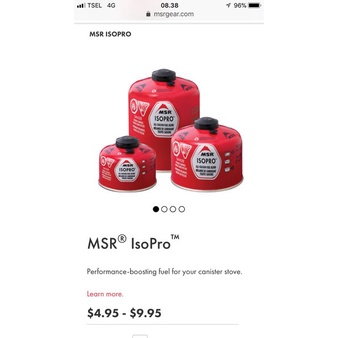 Tabung Gas ulir Camping Canister fuel MSR 100 gram not optimus primus