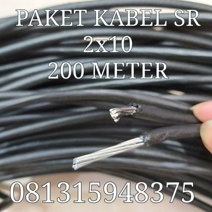 KABEL PLN 2X10 200 METER KABEL TWIST PLN HITAM / KABEL SR PAKET 200 M ada stock