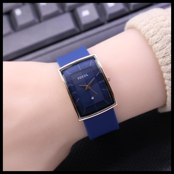 Jam Tangan Wanita Fashion Analog Fosil 3540 Rubber Tanggal Aktif