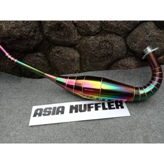 perut knalpot ninja r rr pelangi