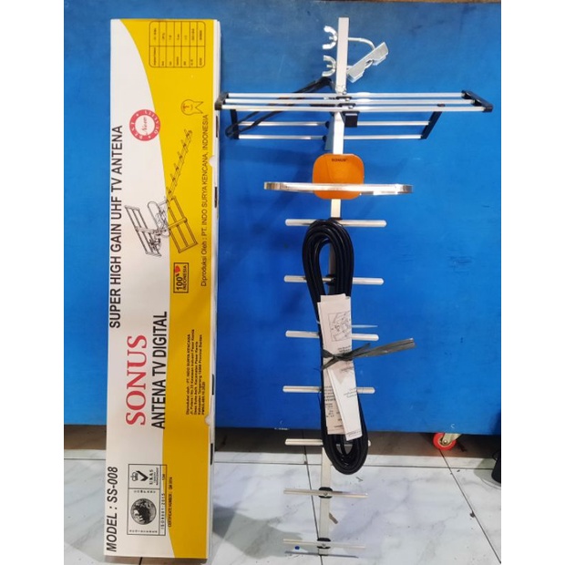 SONUS Antena TV UHF Digital Outdoor Luar Sonus SS-008 JEK+KABEL Tinggal Pasang