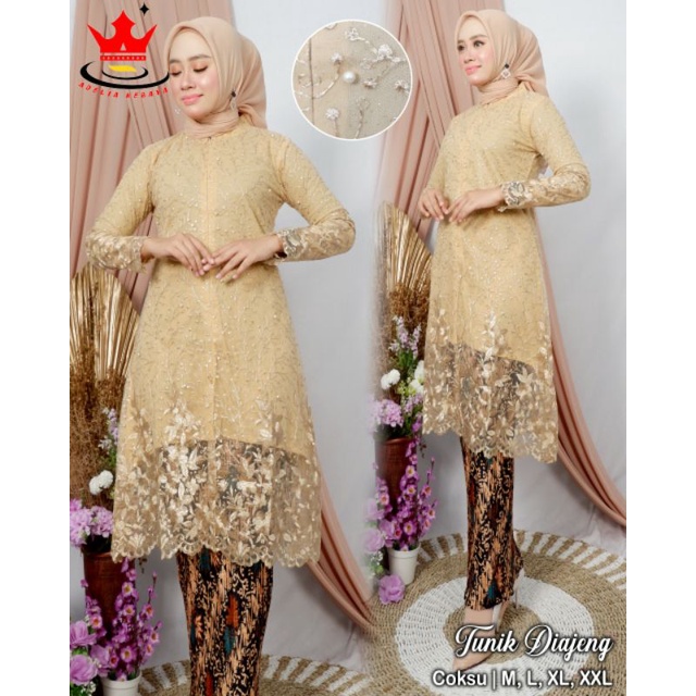 SET KEBAYA TUNIK PESTA-TUNIK TILLE KEBAYA BORDIR-TUNIK KEBAYA DIAJENG
