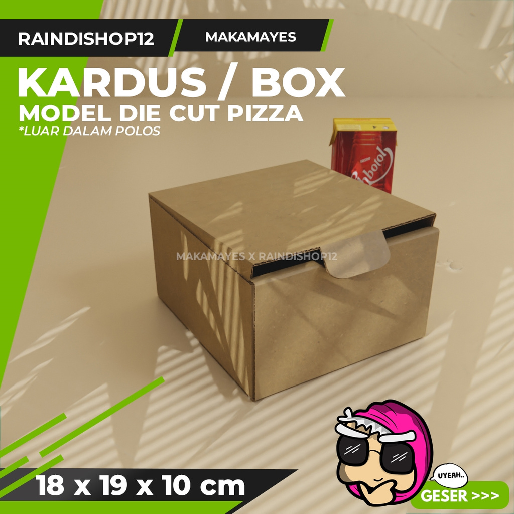 

BOX 18 X 19 X 10 CM KARDUS DIE CUT PIZZA KEMASAN PACKAGING KADO